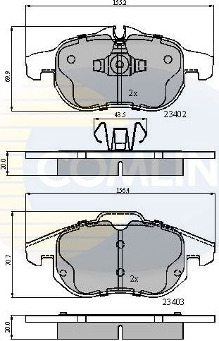 Тормозные колодки Comline Comline передние для Fiat Croma II 2005-2011. Артикул CBP01137