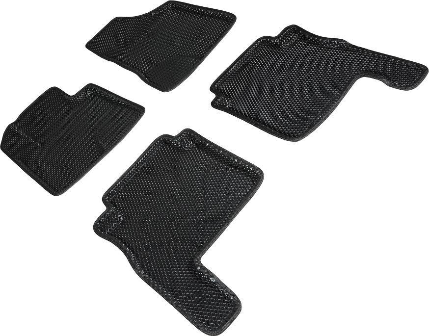 Коврики Seintex 3D EVA Ромб для салона Hyundai Santa Fe II рестайлинг 2010-2012 ЧЕРНЫЕ. Артикул 95287