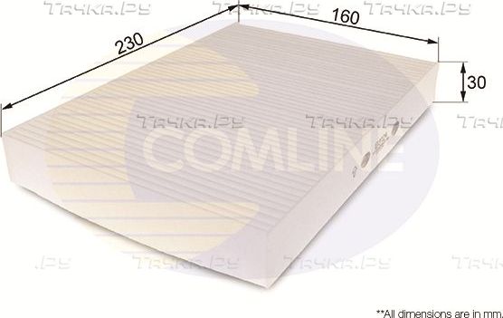 Салонный фильтр Comline для Nissan Kubistar X76 2003-2026. Артикул EKF124