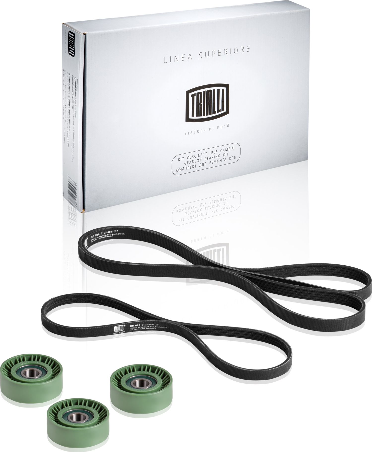 Приводной ремень поликлиновой с роликами (комплект) Trialli. Артикул GD 624