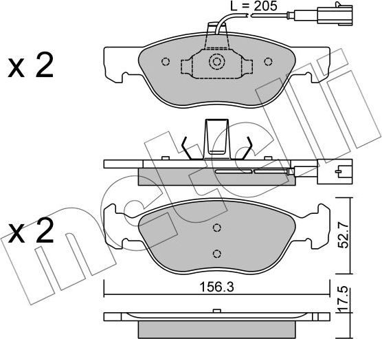 Тормозные колодки Metelli передние для Alfa Romeo 145 I 1996-2001. Артикул 22-0082-1