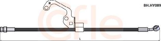 Тормозной шланг Cofle передний правый для Hyundai Terracan I 2001-2006. Артикул 92.BH.HY089