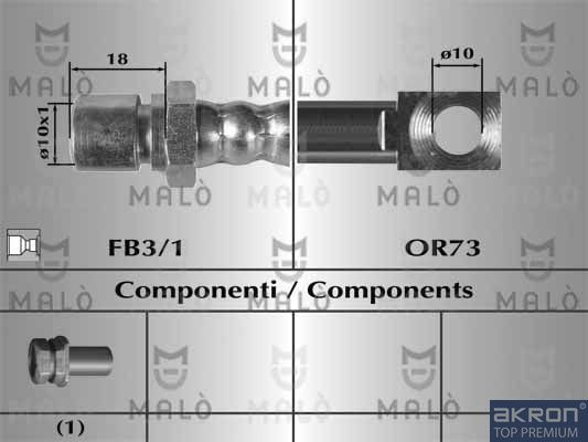 Тормозной шланг Malò. Артикул 80334