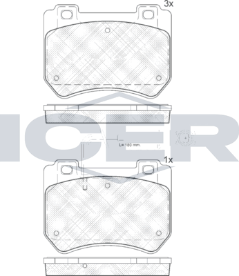 Тормозные колодки Icer для Alfa Romeo Spider III 2006-2011. Артикул 181932