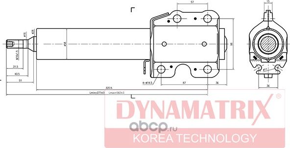 Амортизатор подвески газонаполненный (Dynamatrix-Korea). Артикул DSA335810