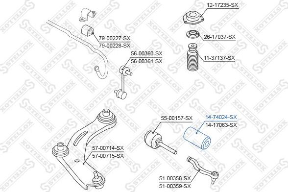 Пыльник рулевой рейки Stellox передний правый/левый для Nissan 350Z I 2003-2006. Артикул 14-74024-SX