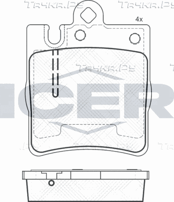 Тормозные колодки Icer. Артикул 181312-202