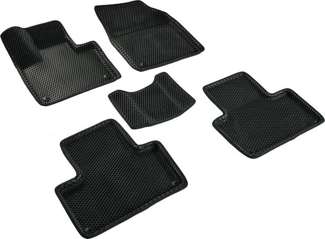 Коврики Seintex 3D EVA ромб для салона Volvo XC90 II 2014-2026 ЧЕРНЫЕ. Артикул 98446