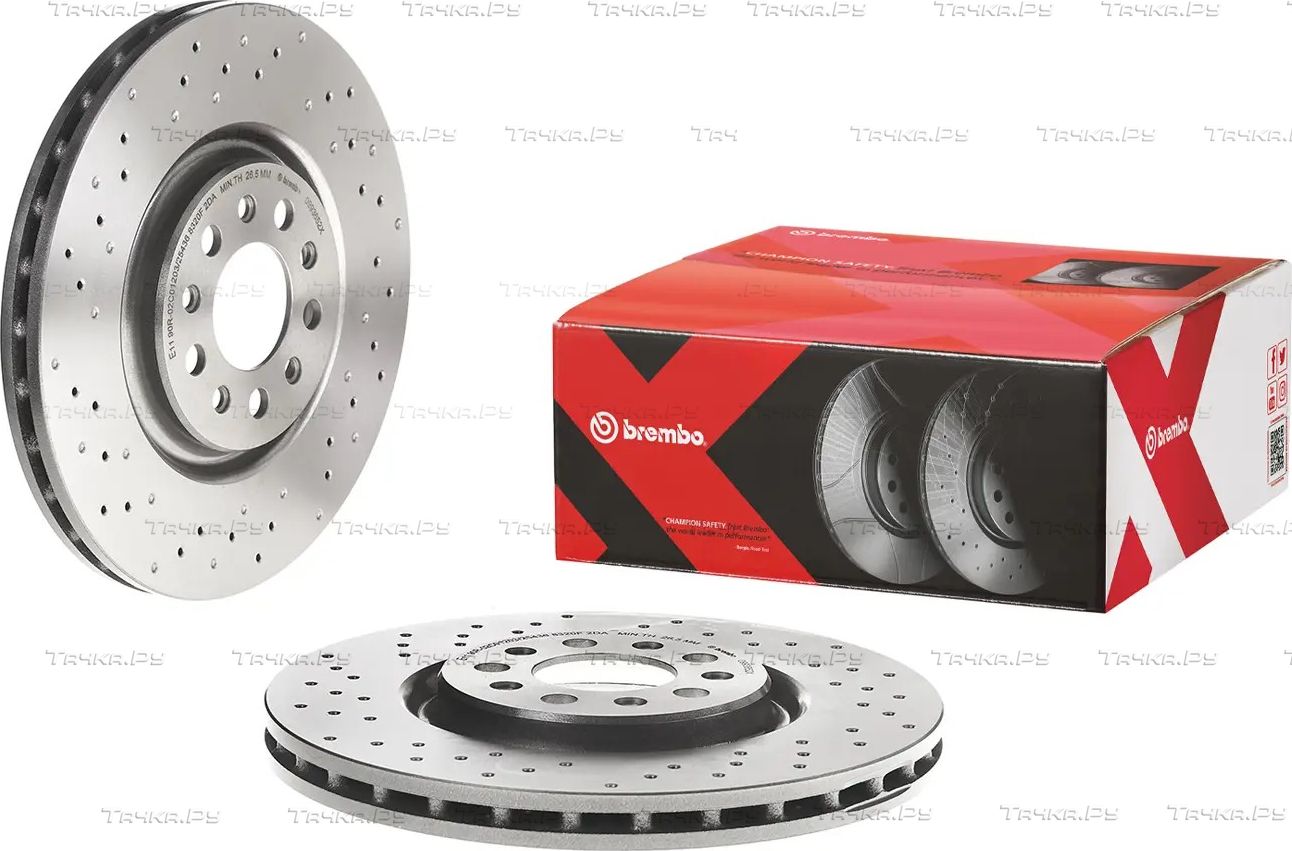 Тормозной диск Brembo XTRA LINE - Xtra передний для Alfa Romeo 159 2005-2012. Артикул 09.9365.2X