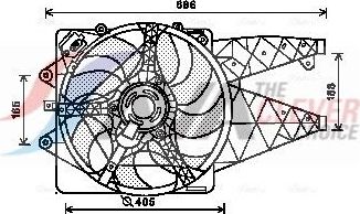 Вентилятор радиатора двигателя AVA для Fiat Punto III Punto 2012-2018. Артикул AL7514