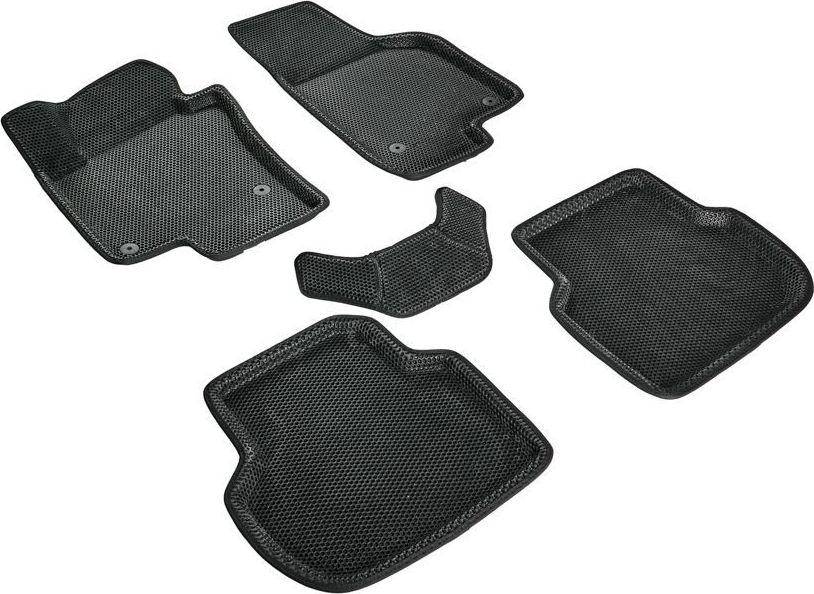 Коврики Seintex 3D EVA Соты для салона Volkswagen Jetta VI 2010-2018 ЧЕРНЫЕ. Артикул 98234