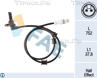 Датчик ABS FAE задний левый для Renault Kangoo I 1997-2009. Артикул 78412