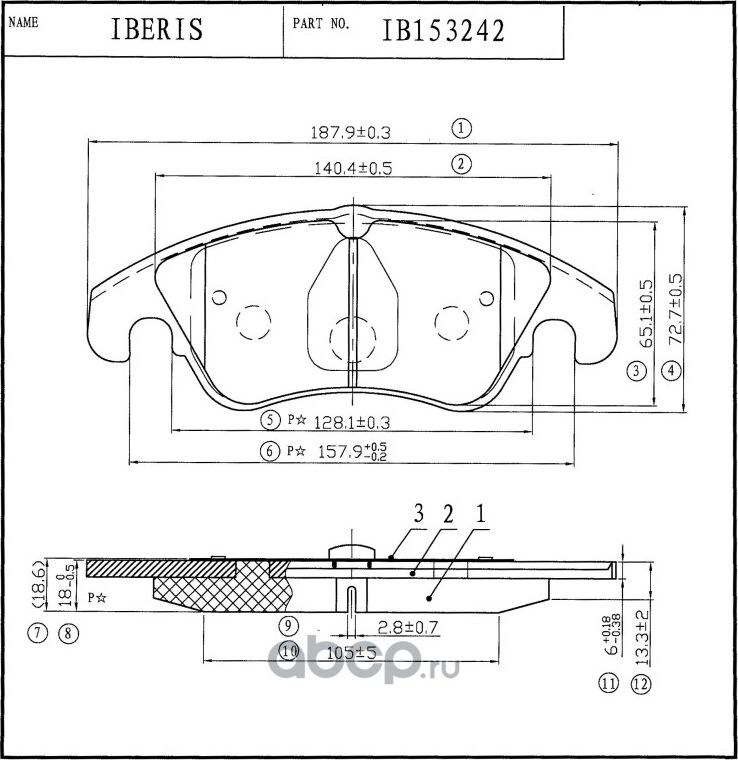 КОЛОДКИ ТОРМОЗНЫЕ ПЕР К-Т VAG A4, A6, Q5 (8RB) (Iberis). Артикул IB153242 