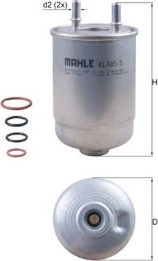 Топливный фильтр Mahle для Renault Fluence I 2010-2017. Артикул KL 485/5D