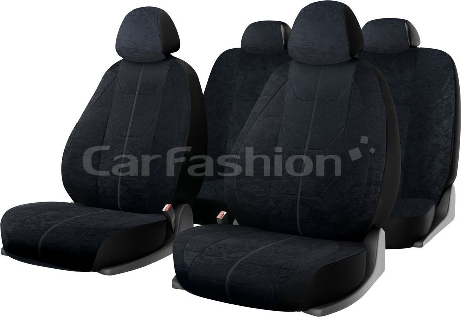 Чехлы универсальные CarFashion Cruise на сидения авто, цвет Черный/Черный/Черный/Черный. Артикул 10100