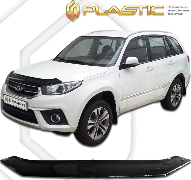 Дефлекторы СА Пластик для капота (Classic черный) Chery Tiggo 3 2017-2020. Артикул 2010010112523