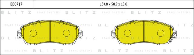 Колодки тормозные дисковые передние (Blitz). Артикул BB0717