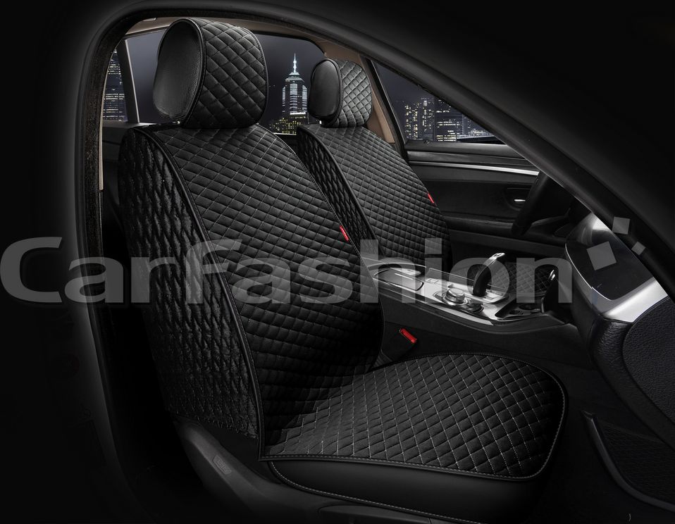 Накидки универсальные CarFashion Romb Front на передние сидения авто, цвет Черный/Черный/Серый. Артикул 26180