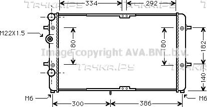 Радиатор охлаждения двигателя AVA. Артикул VNA2180