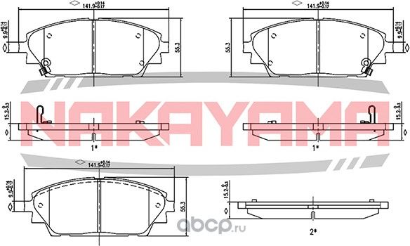 Колодки тормозные дисковые, комплект (Nakayama). Артикул HP8883NY