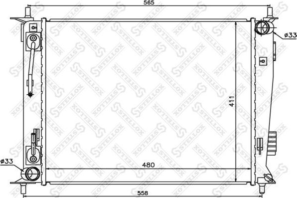 Радиатор охлаждения двигателя Stellox. Артикул 10-26513-SX