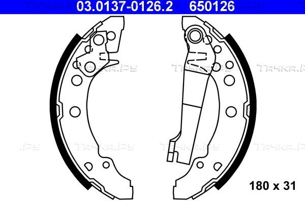 Тормозные колодки ATE задние для Volkswagen Scirocco II 1980-1992. Артикул 03.0137-0126.2