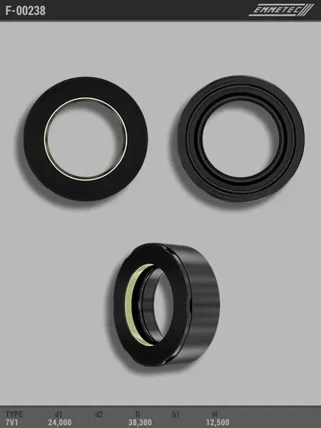 Сальник 24,00/38,30*12,50 тип 7V1 (Emmetec). Артикул F00238