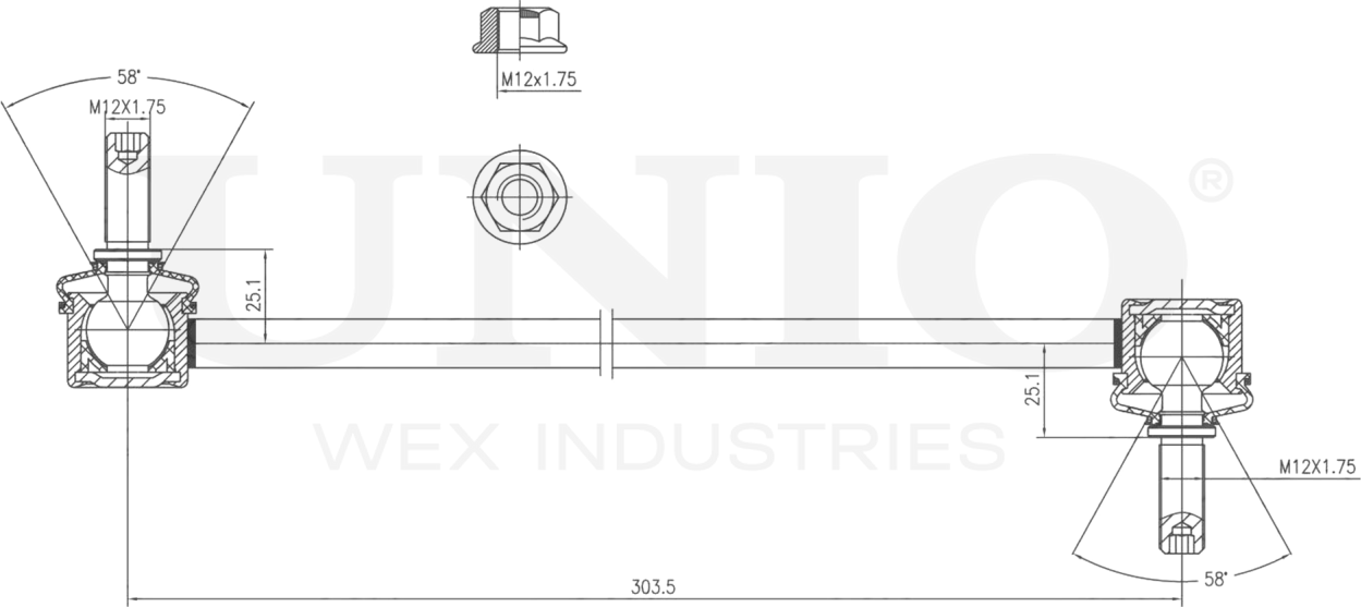 Тяга/стойка стабилизатора (Unio). Артикул SSP-50129