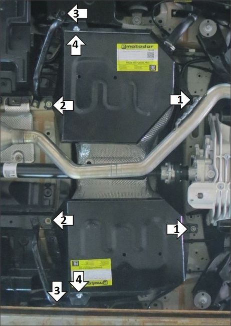 Защита Мотодор усиленная для топливного бака Haval Dargo 2022-2026. Артикул 73103