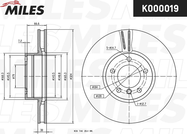 Тормозной диск Miles. Артикул K000019