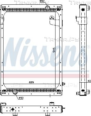 Радиатор охлаждения двигателя Nissens для MAN ÜL 1996-2026. Артикул 67195