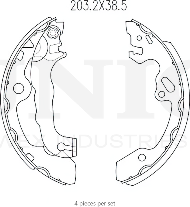 Колодки тормозные барабанные, комплект (Unio). Артикул BRP-10049
