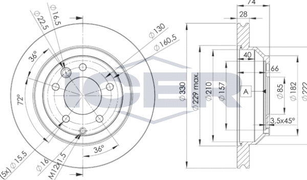 Тормозной диск Icer. Артикул 78BD3328-2