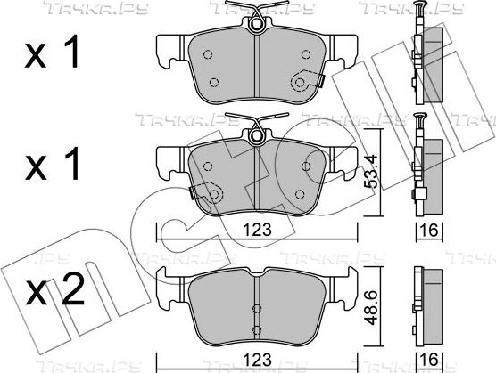 Тормозные колодки Metelli задние для Ford Galaxy III 2015-2026. Артикул 22-1040-0