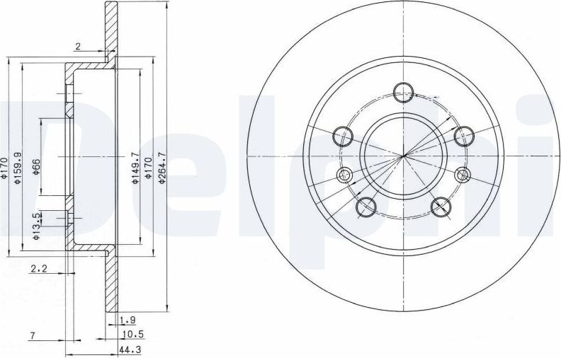 Тормозной диск Delphi. Артикул BG2696