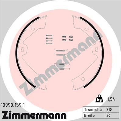 Тормозные колодки (стояночная тормозная система) Zimmermann. Артикул 10990.159.1