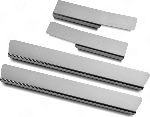 Накладки RusStal на пороги (лист нерж. зеркальный) для Mazda 3 III 2013-2018. Артикул MZD313-01