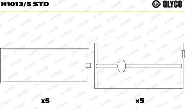 Вкладыши коренные Glyco для Renault Trafic II 2001-2014. Артикул H1013/5 STD