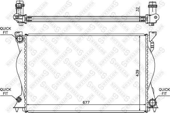 Радиатор охлаждения двигателя Stellox. Артикул 10-25508-SX