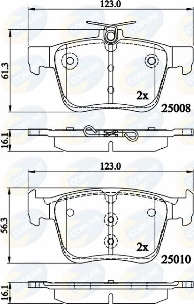 Тормозные колодки Comline Comline задние для Audi A3 III (8V) 2012-2026. Артикул CBP02156