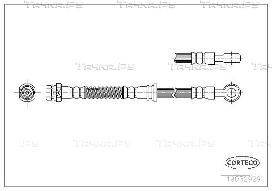 Тормозной шланг Corteco передний для Mitsubishi Galant VIII 1996-2004. Артикул 19032929