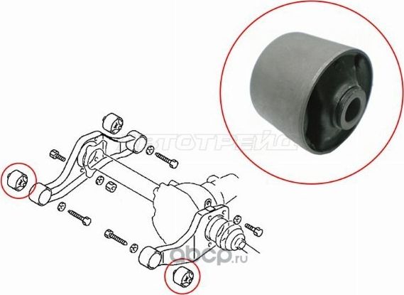 САЙЛЕНТБЛОК FR КРЕПЛЕНИЯ ПЕРЕДНЕГО РЕДУКТОРА MMC P (SAT). Артикул STMR374574