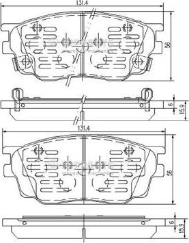 Тормозные колодки Nipparts передние для Mazda 6 I (GG) 2002-2007. Артикул J3603055
