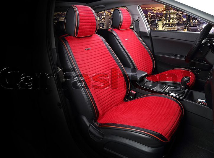 Накидки универсальные CarFashion Monaco Plus для авто, цвет Черный/Красный/Красный/Красный. Артикул 21833