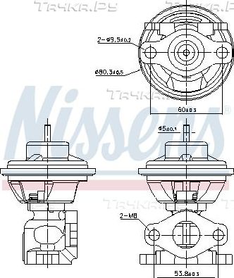 Клапан EGR (рециркуляции выхлопных газов) Nissens (алюминий) для Hyundai Accent II 2002-2002. Артикул 98479