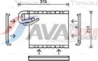 Испаритель кондиционера AVA (алюминий) для Volkswagen Crafter I 2006-2016. Артикул MSV550