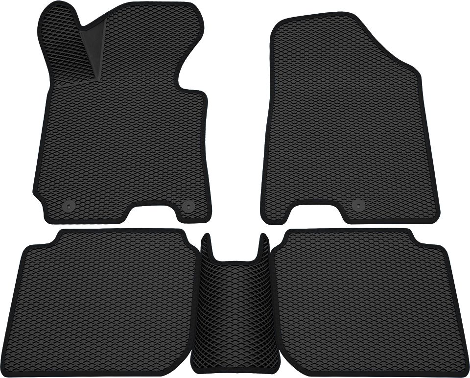 Коврики Rezkon 3D EVA ромб резиновые для салона Kia Cerato III 2013-2018 Черный кант. Артикул 9221010201