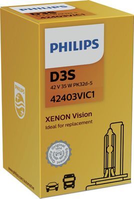 D3S 42V-35W (PK32d-5)  4400K Vision (Philips) Philips Xenon Vision. Артикул 42403VIC1