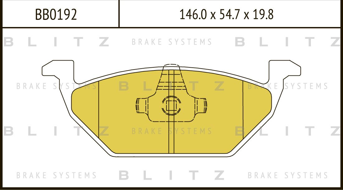Колодки тормозные дисковые передние Audi A3 1996-, SKODA Octavia 1996-, Volkswag (Blitz). Артикул BB0192