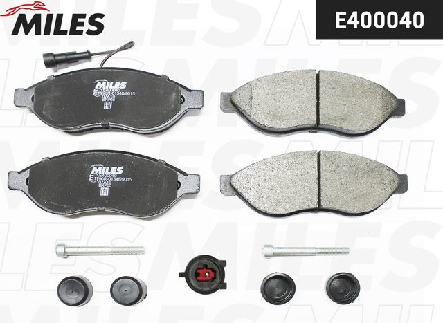 Тормозные колодки Miles (Low-Metallic) передние для Peugeot Boxer III 2006-2026. Артикул E400040